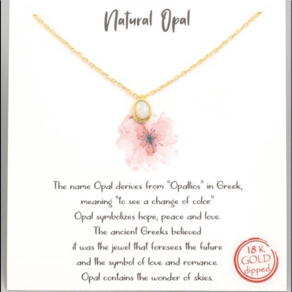 Dainty natural opal necklace